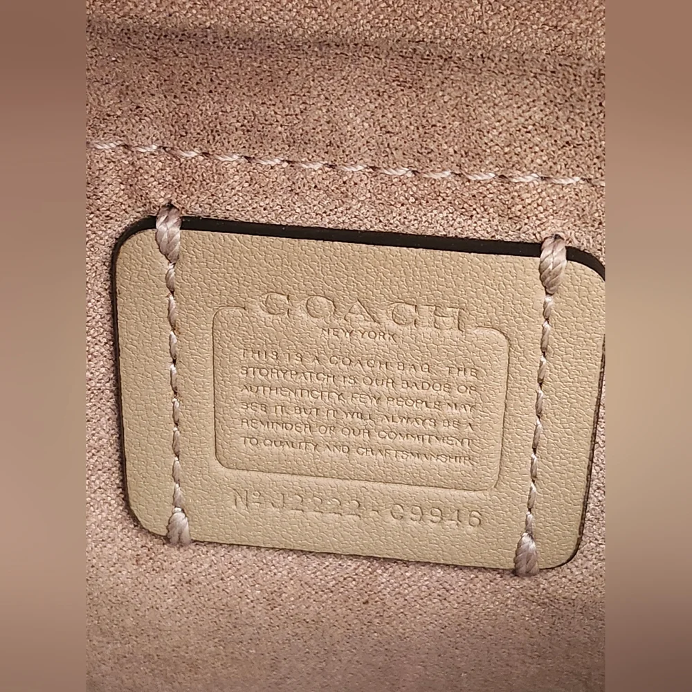 Coach Beige Signature Canvas Chain Crossbody Bag - Picture 12 of 13